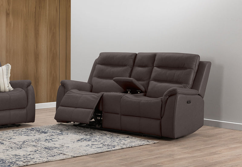 NADAL FABRIC 2 SEATER WITH ELECTRIC RECLINERS CHARCOAL