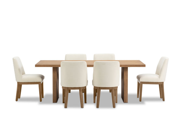 THORIN 7 PIECE SUITE WITH CORA CHAIRS  NATURAL/BEIGE