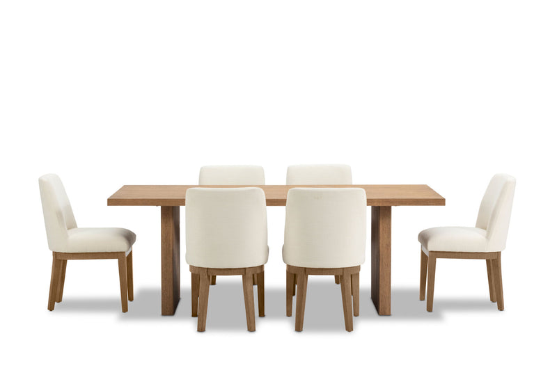 THORIN 7 PIECE SUITE WITH CORA CHAIRS  NATURAL/BEIGE