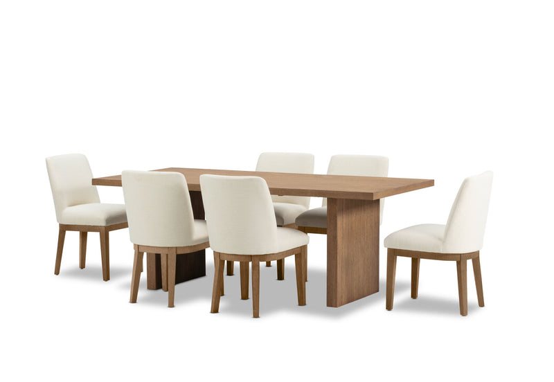 THORIN 7 PIECE SUITE WITH CORA CHAIRS  NATURAL/BEIGE