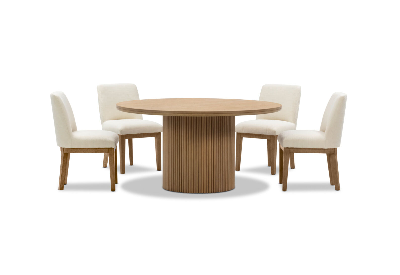 MIRAN 7 PIECE 1500 DINING SUITE WITH CORA DINING CHAIRS  NATURAL/BEIGE