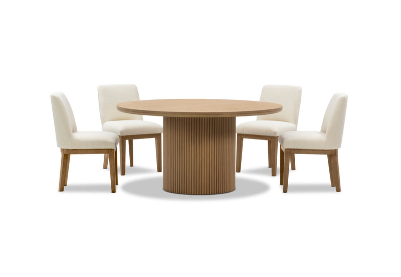 MIRAN 7 PIECE 1500 DINING SUITE WITH CORA DINING CHAIRS  NATURAL/BEIGE