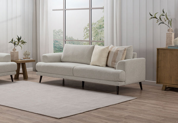 JERMAINE FABRIC 3 SEAT SOFA BEIGE