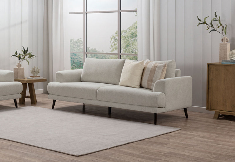 JERMAINE FABRIC 3 SEAT SOFA BEIGE