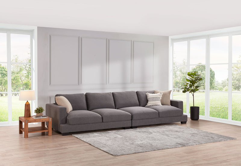 HANNES FABRIC 4 SEATER DARK GREY