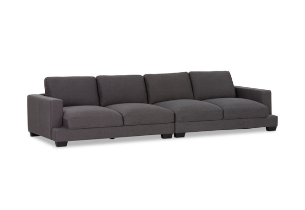HANNES FABRIC 4 SEATER DARK GREY