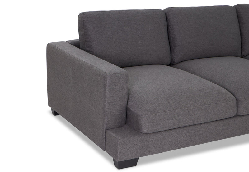 HANNES FABRIC 4 SEATER DARK GREY