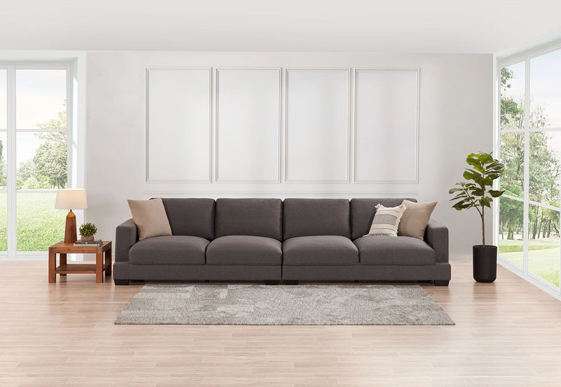 HANNES FABRIC 4 SEATER DARK GREY