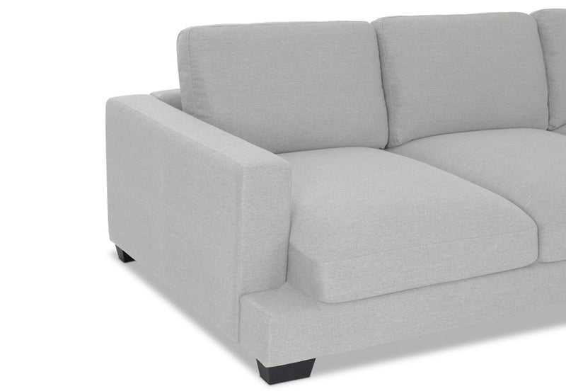 HANNES FABRIC 4 SEATER LIGHT GREY