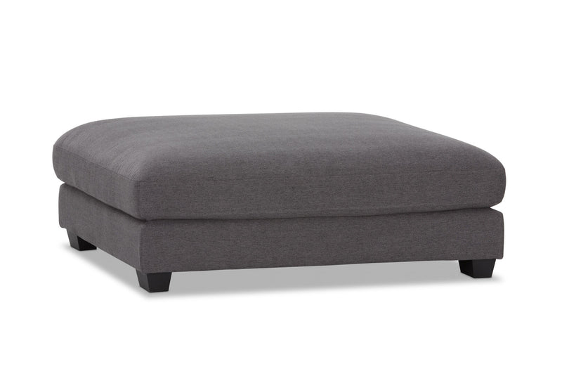 HANNES FABRIC OTTOMAN DARK GREY