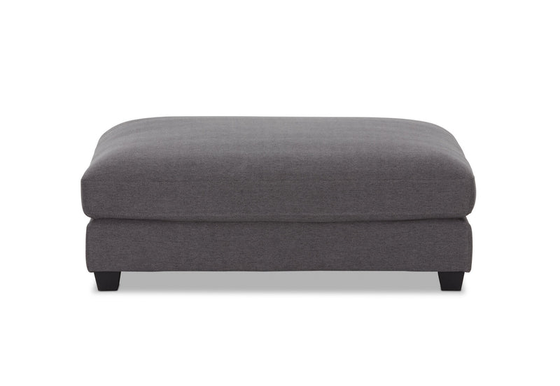 HANNES FABRIC OTTOMAN DARK GREY