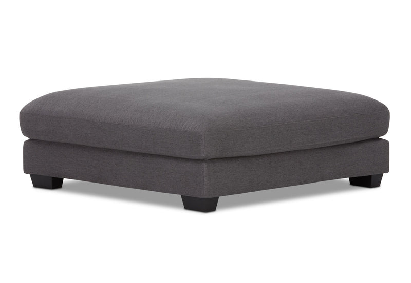 HANNES FABRIC OTTOMAN DARK GREY