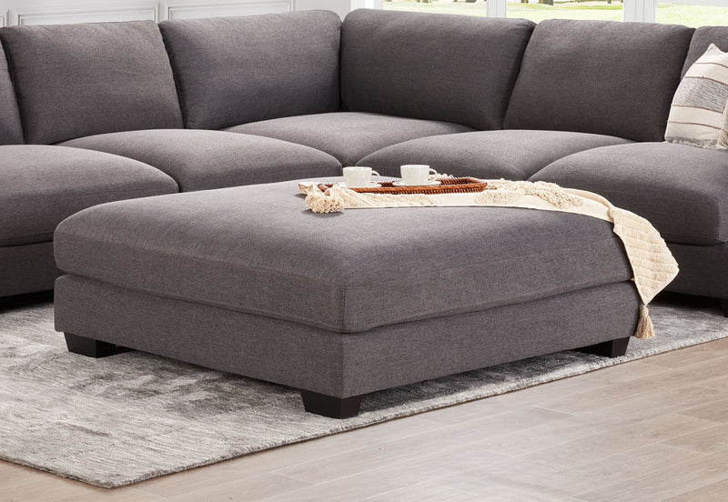 HANNES FABRIC OTTOMAN DARK GREY