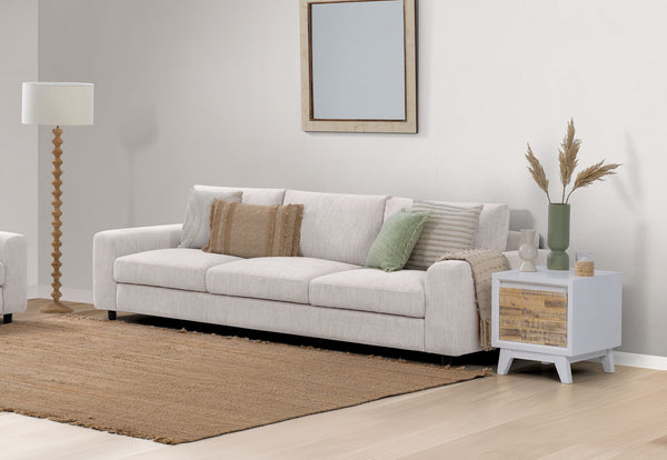 VERONICA FABRIC 3.5 SEATER SOFA PLATINUM