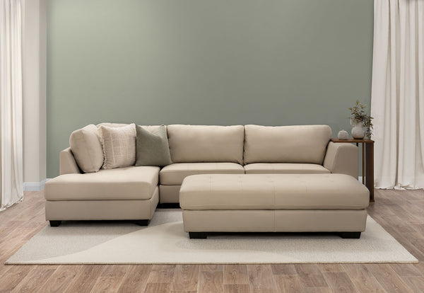 HAYWOOD LHF CORNER LOUNGE WITH OTTOMAN BEIGE