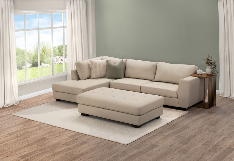 HAYWOOD LHF CORNER LOUNGE WITH OTTOMAN BEIGE