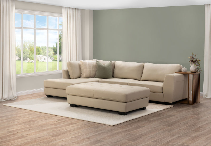 HAYWOOD LHF CORNER LOUNGE WITH OTTOMAN BEIGE