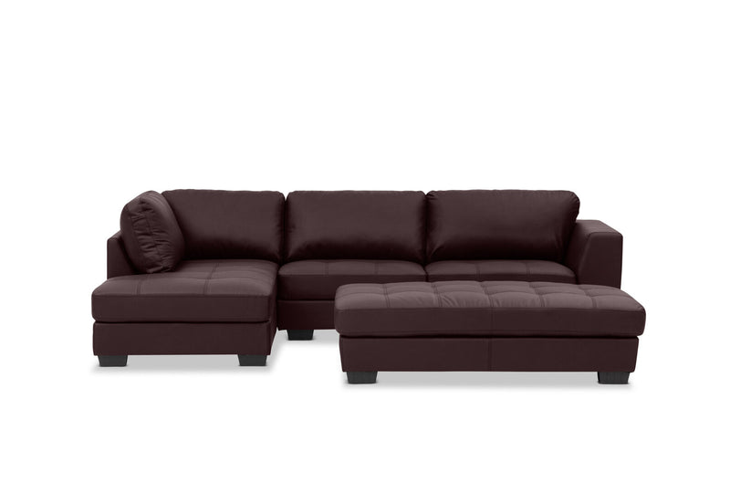 HAYWOOD LHF CORNER LOUNGE WITH OTTOMAN CHOCOLATE