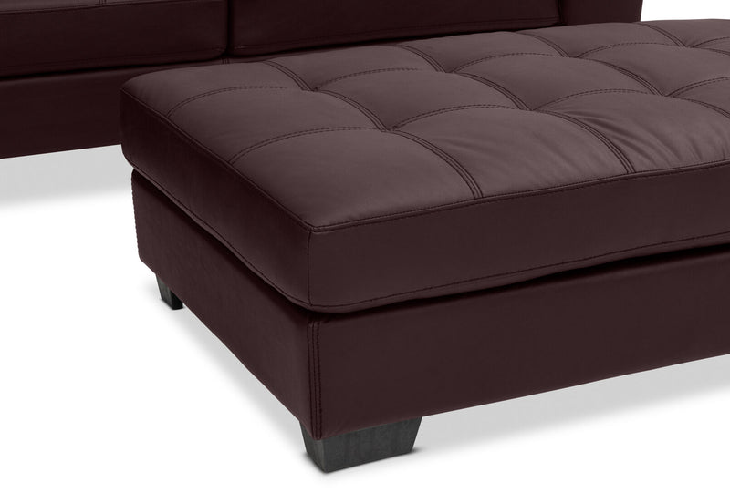 HAYWOOD LHF CORNER LOUNGE WITH OTTOMAN CHOCOLATE