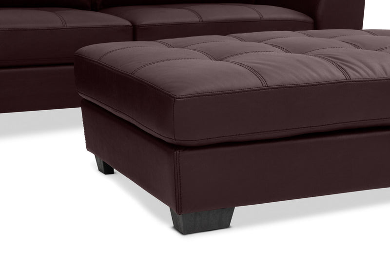 HAYWOOD LHF CORNER LOUNGE WITH OTTOMAN CHOCOLATE