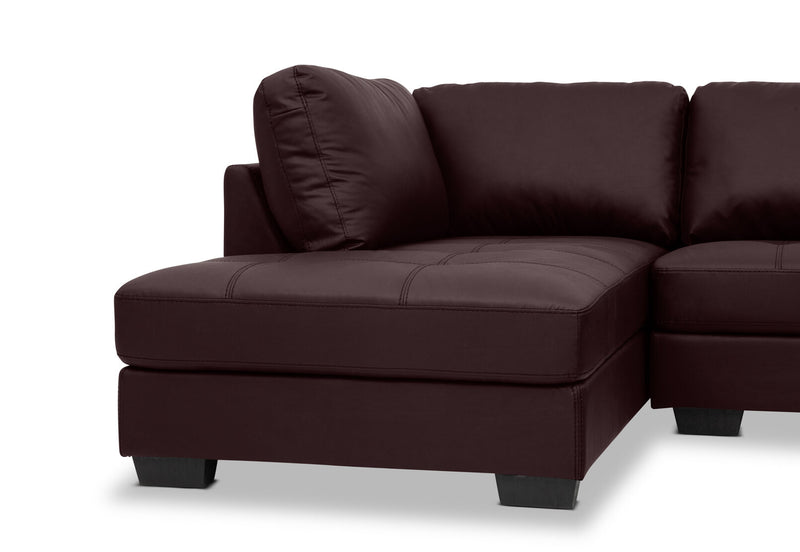 HAYWOOD LHF CORNER LOUNGE WITH OTTOMAN CHOCOLATE
