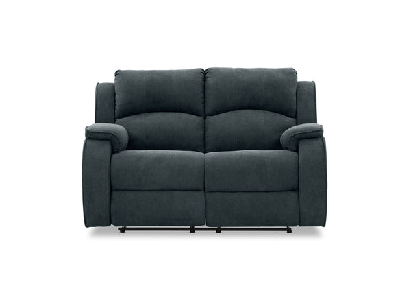 KAYDEN FABRIC 2 SEATER WITH RECLINERS DARK GREY