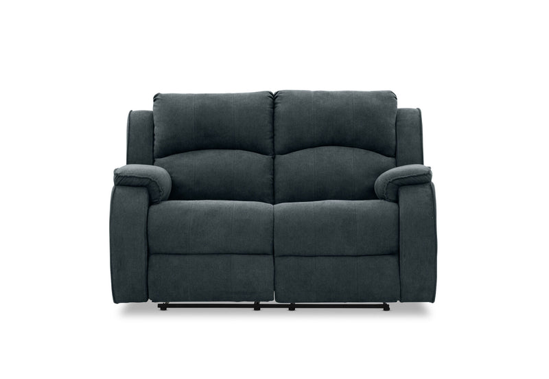 KAYDEN FABRIC 2 SEATER WITH RECLINERS DARK GREY