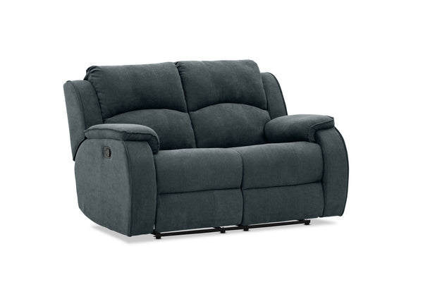 KAYDEN FABRIC 2 SEATER WITH RECLINERS DARK GREY