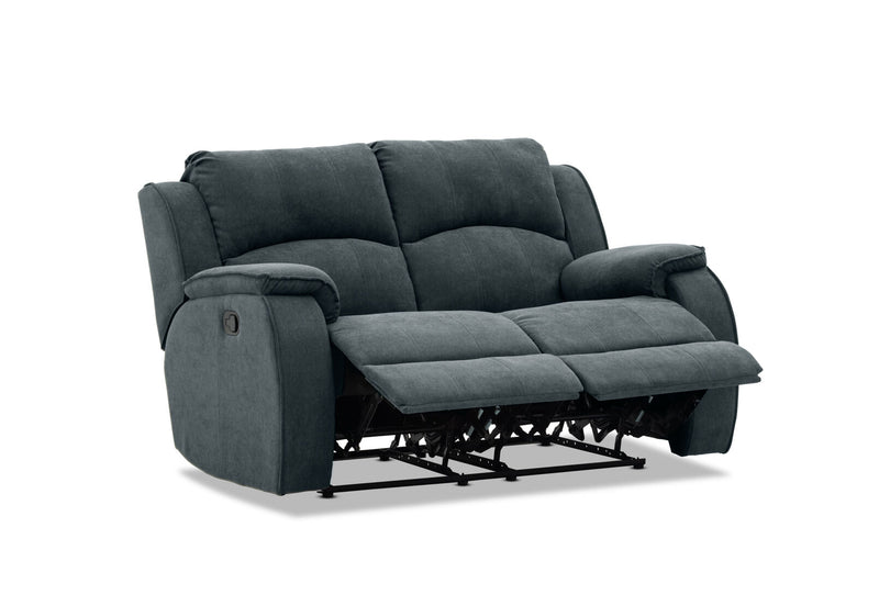 KAYDEN FABRIC 2 SEATER WITH RECLINERS DARK GREY