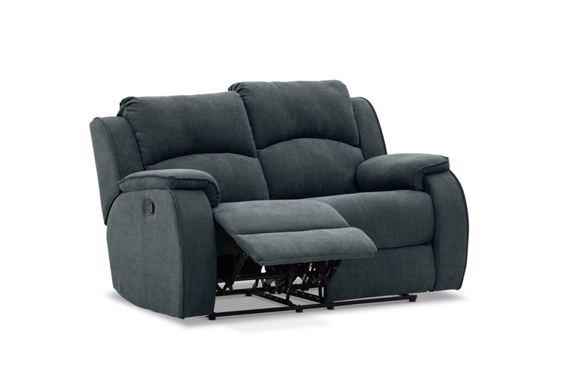 KAYDEN FABRIC 2 SEATER WITH RECLINERS DARK GREY
