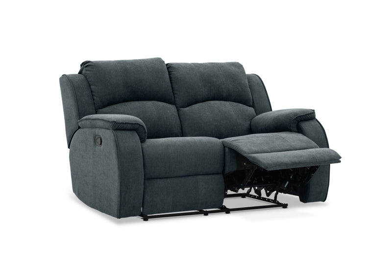 KAYDEN FABRIC 2 SEATER WITH RECLINERS DARK GREY