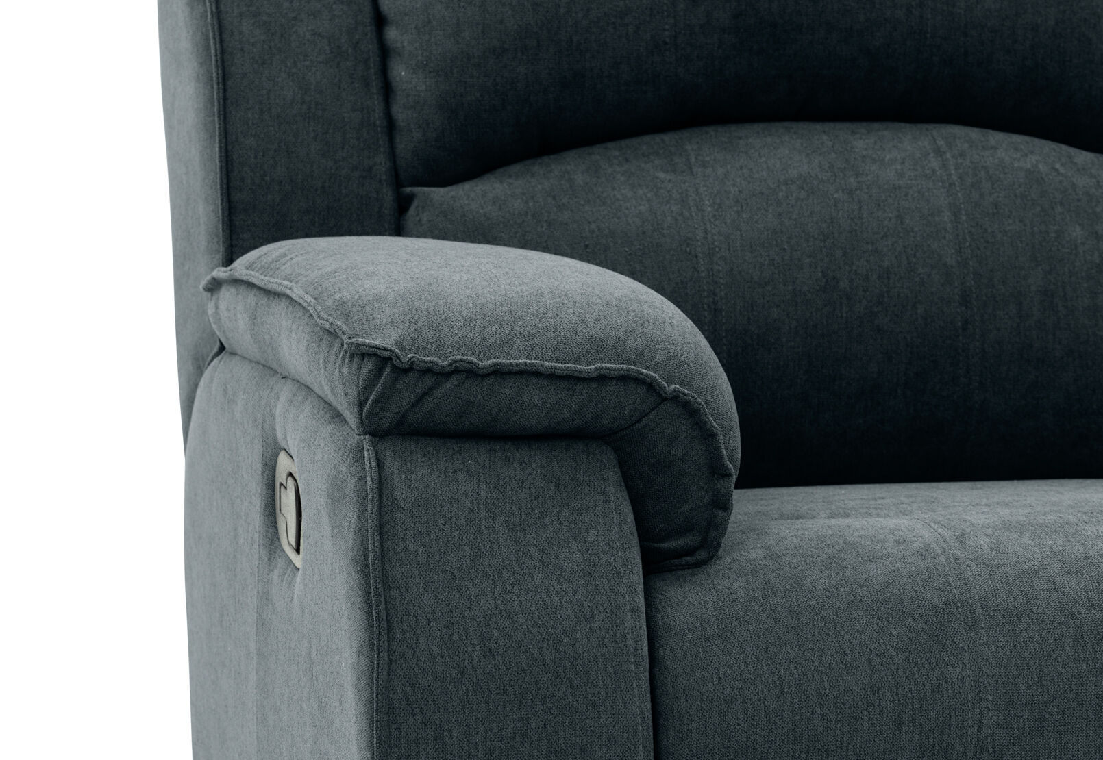 KAYDEN FABRIC 2 SEATER WITH RECLINERS DARK GREY