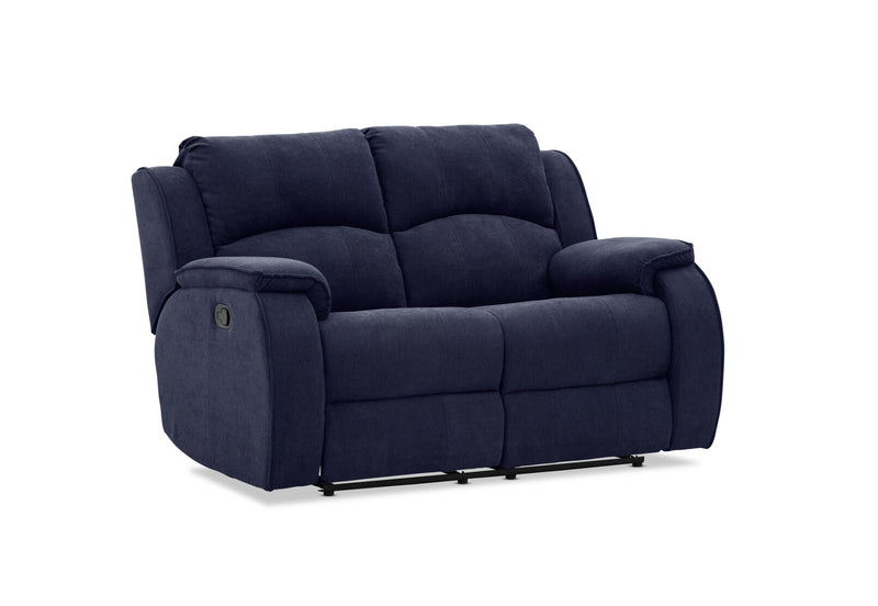 KAYDEN FABRIC 2 SEATER WITH RECLINERS NAVY