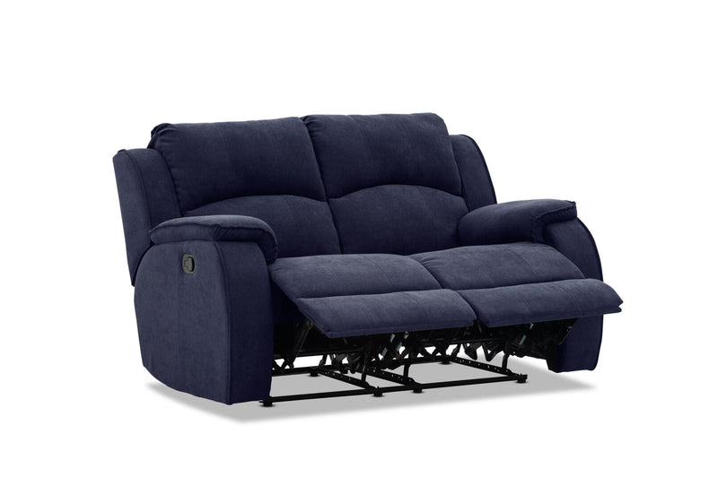 KAYDEN FABRIC 2 SEATER WITH RECLINERS NAVY