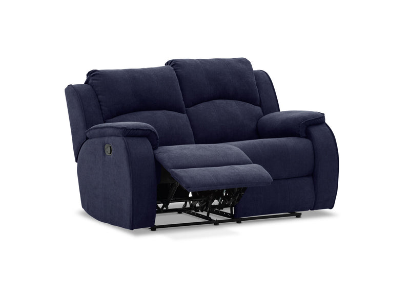 KAYDEN FABRIC 2 SEATER WITH RECLINERS NAVY