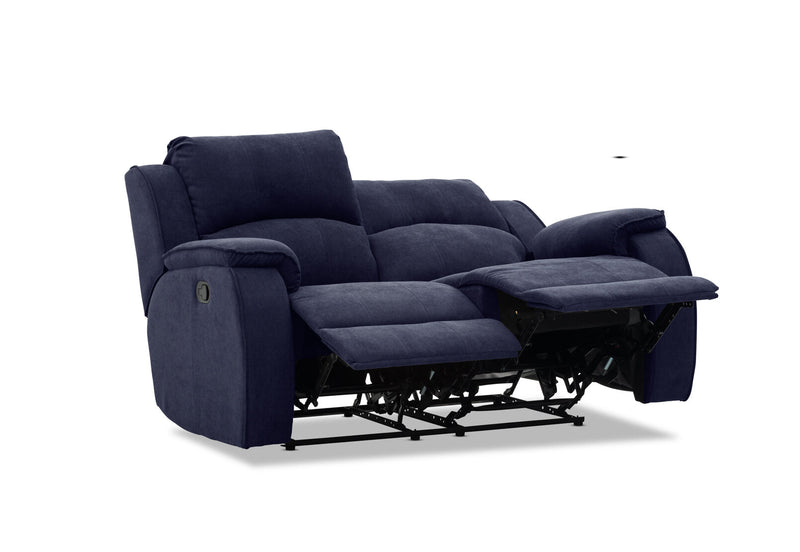 KAYDEN FABRIC 2 SEATER WITH RECLINERS NAVY