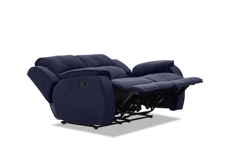 KAYDEN FABRIC 2 SEATER WITH RECLINERS NAVY