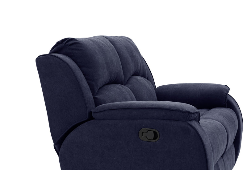 KAYDEN FABRIC 2 SEATER WITH RECLINERS NAVY