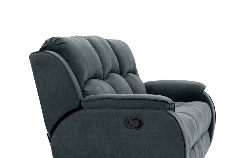 KAYDEN FABRIC 3 SEATER WITH RECLINERS DARK GREY