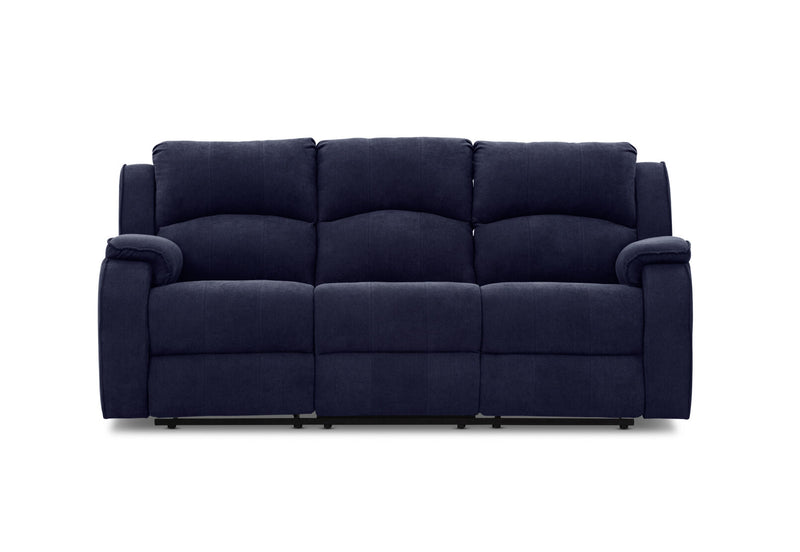 KAYDEN FABRIC 3 SEATER WITH RECLINERS NAVY