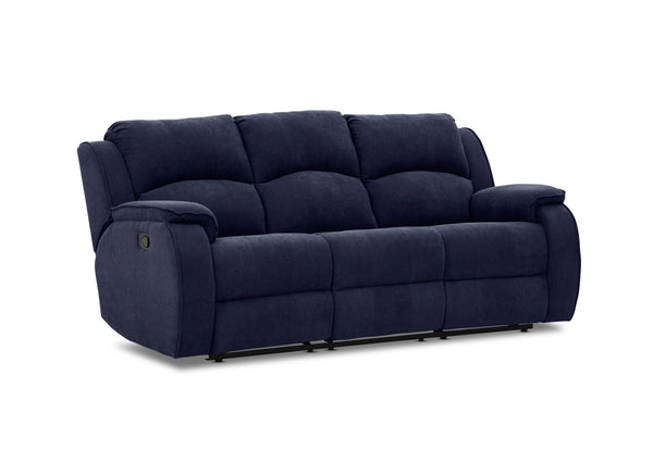 KAYDEN FABRIC 3 SEATER WITH RECLINERS NAVY