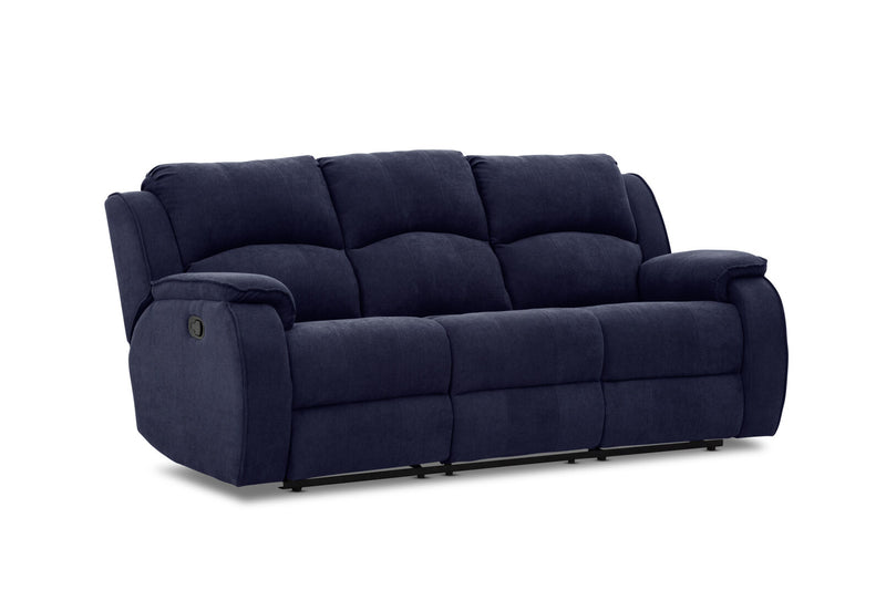 KAYDEN FABRIC 3 SEATER WITH RECLINERS NAVY