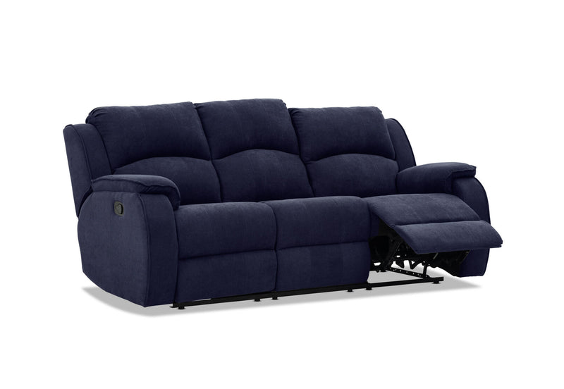 KAYDEN FABRIC 3 SEATER WITH RECLINERS NAVY