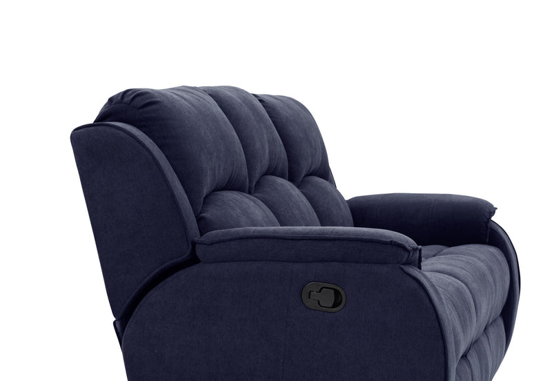 KAYDEN FABRIC 3 SEATER WITH RECLINERS NAVY