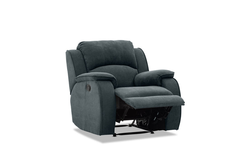 KAYDEN FABRIC RECLINER DARK GREY