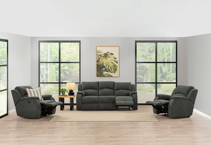 KAYDEN FABRIC RECLINER DARK GREY