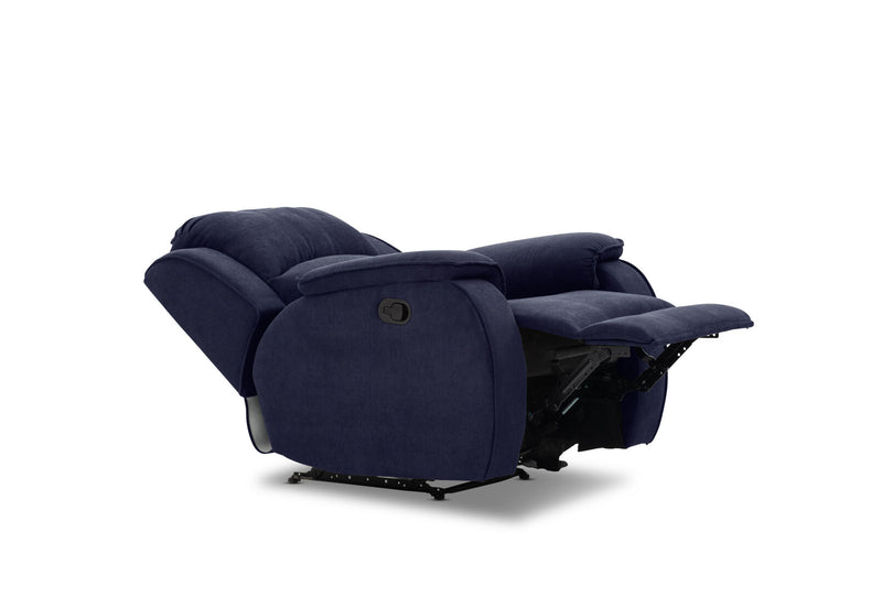 KAYDEN FABRIC RECLINER NAVY