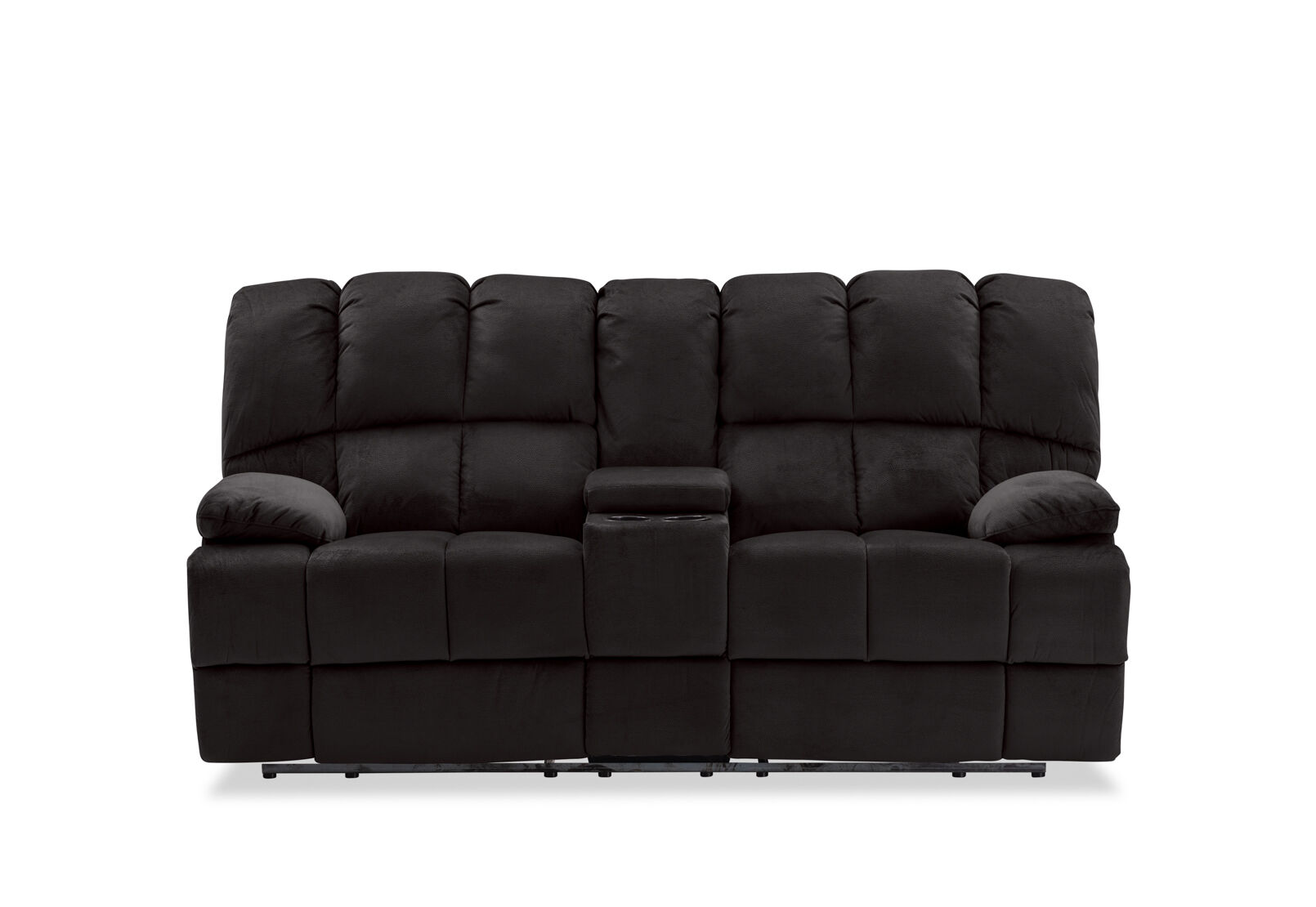 LEBRON FABRIC 2 SEATER WITH RECLINERS AND CONSOLE CHARCOAL
