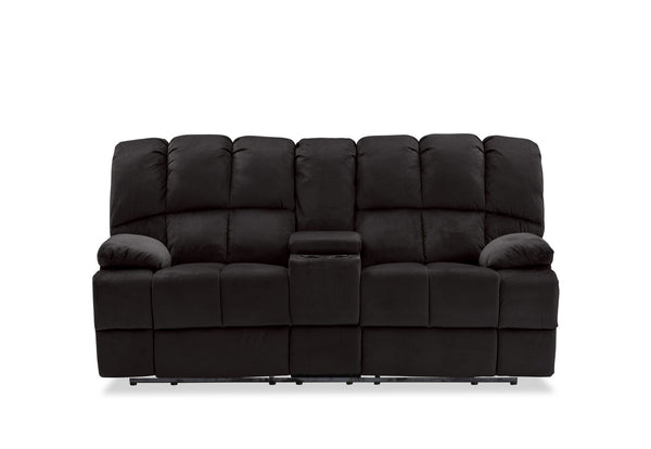 LEBRON FABRIC 2 SEATER WITH RECLINERS AND CONSOLE CHARCOAL