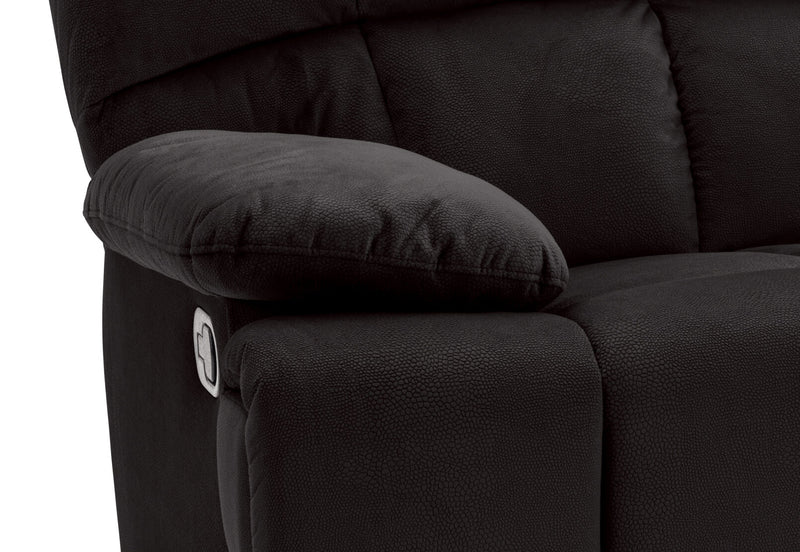 LEBRON FABRIC 2 SEATER WITH RECLINERS AND CONSOLE CHARCOAL